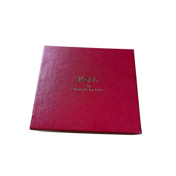 VTG KJL Kenneth Jay Lane Lucite Hoop Post Earrings 9 Pairs Multicolor With Box - Picture 2 of 3